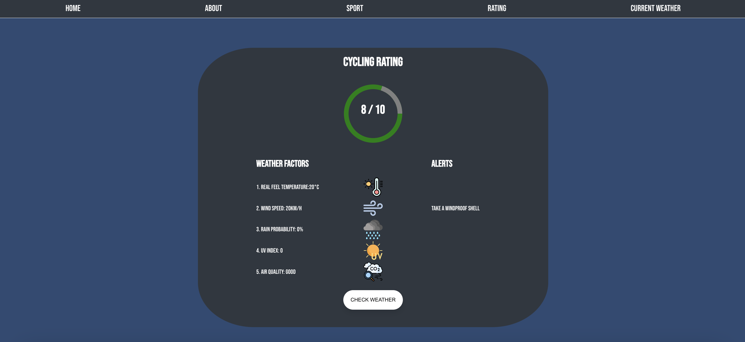 Screenshot of Weather Wise